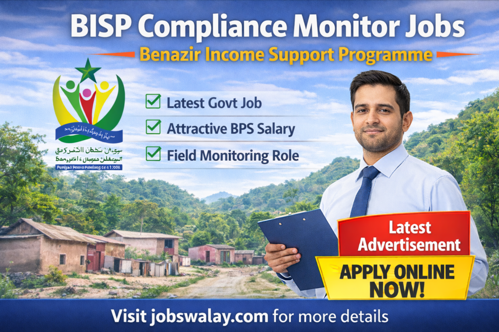 BISP Compliance Monitor Jobs 2026 – Online Apply For Benzair Income Support Program Jobs
