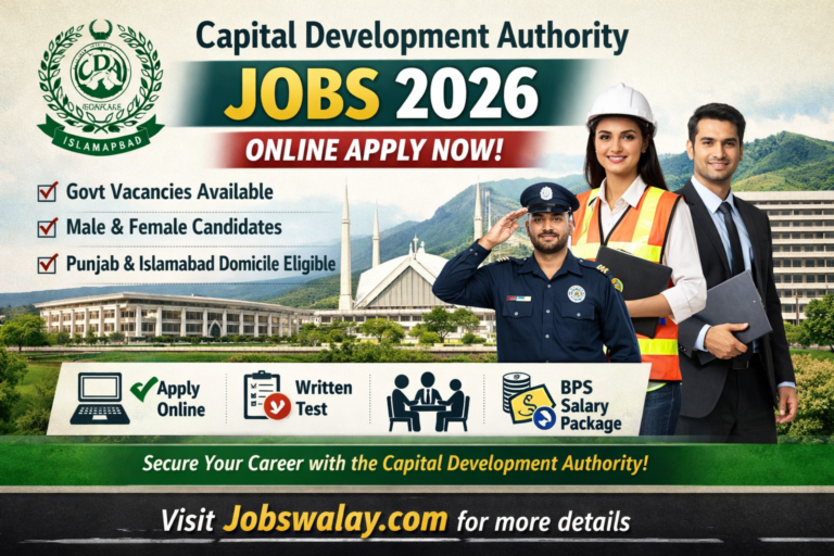 Capital Development Authority Jobs 2026 – CDA Online Apply | Latest Govt Jobs Advertisement